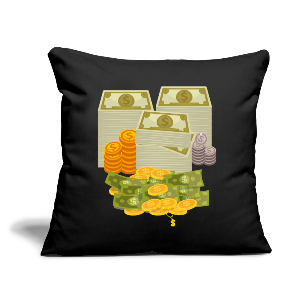 SQUAD PAPER MONEY Throw Pillow Cover 18” x 18” - black