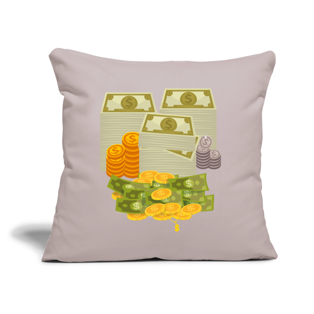 SQUAD PAPER MONEY Throw Pillow Cover 18” x 18” - light taupe