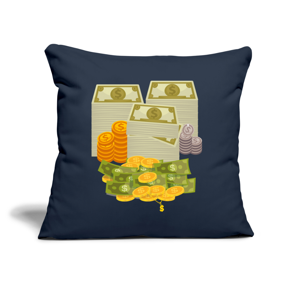 SQUAD PAPER MONEY Throw Pillow Cover 18” x 18” - navy