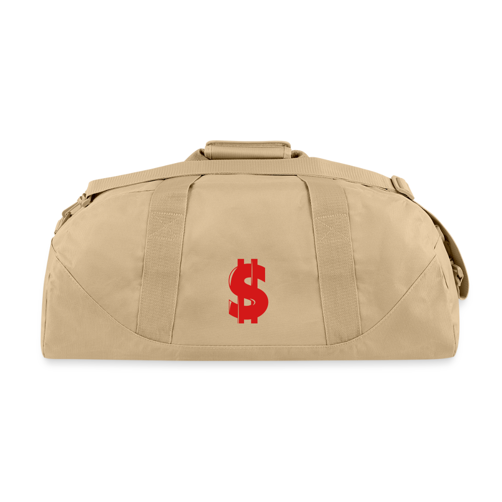 Post Traumatic Growth $quad Recycled Duffel Bag - beige