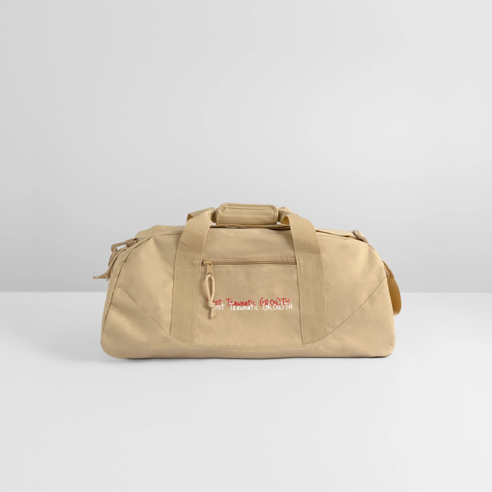 Post Traumatic Growth $quad Recycled Duffel Bag - beige