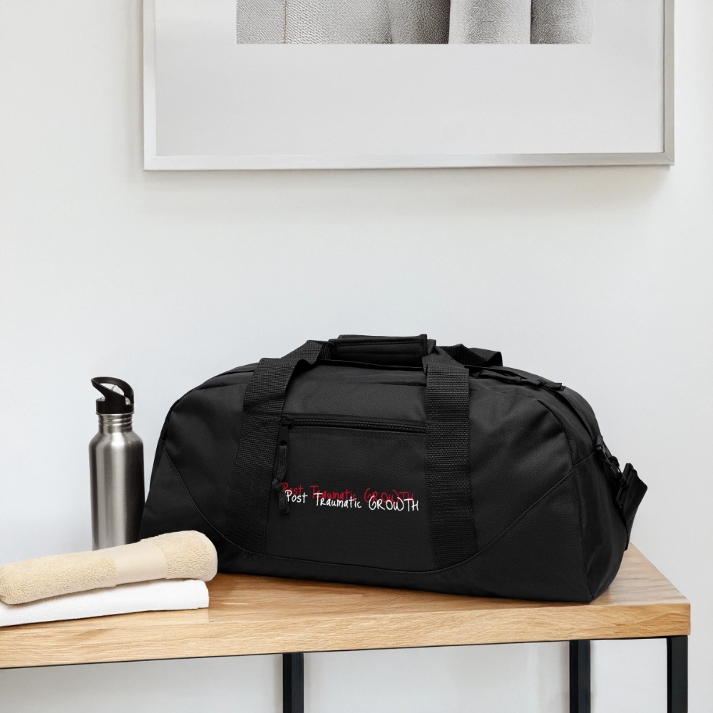 Post Traumatic Growth $quad Recycled Duffel Bag - black