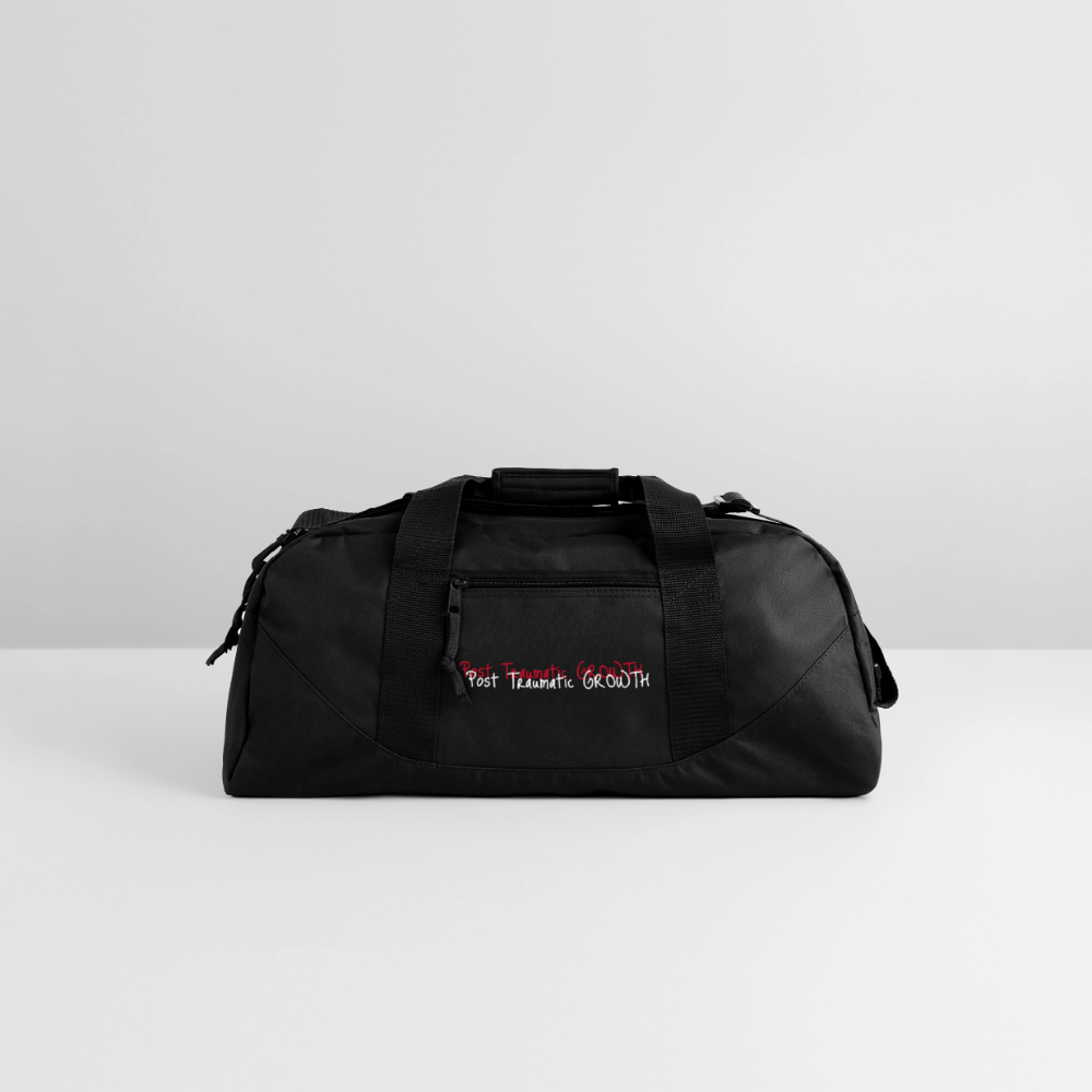 Post Traumatic Growth $quad Recycled Duffel Bag - black