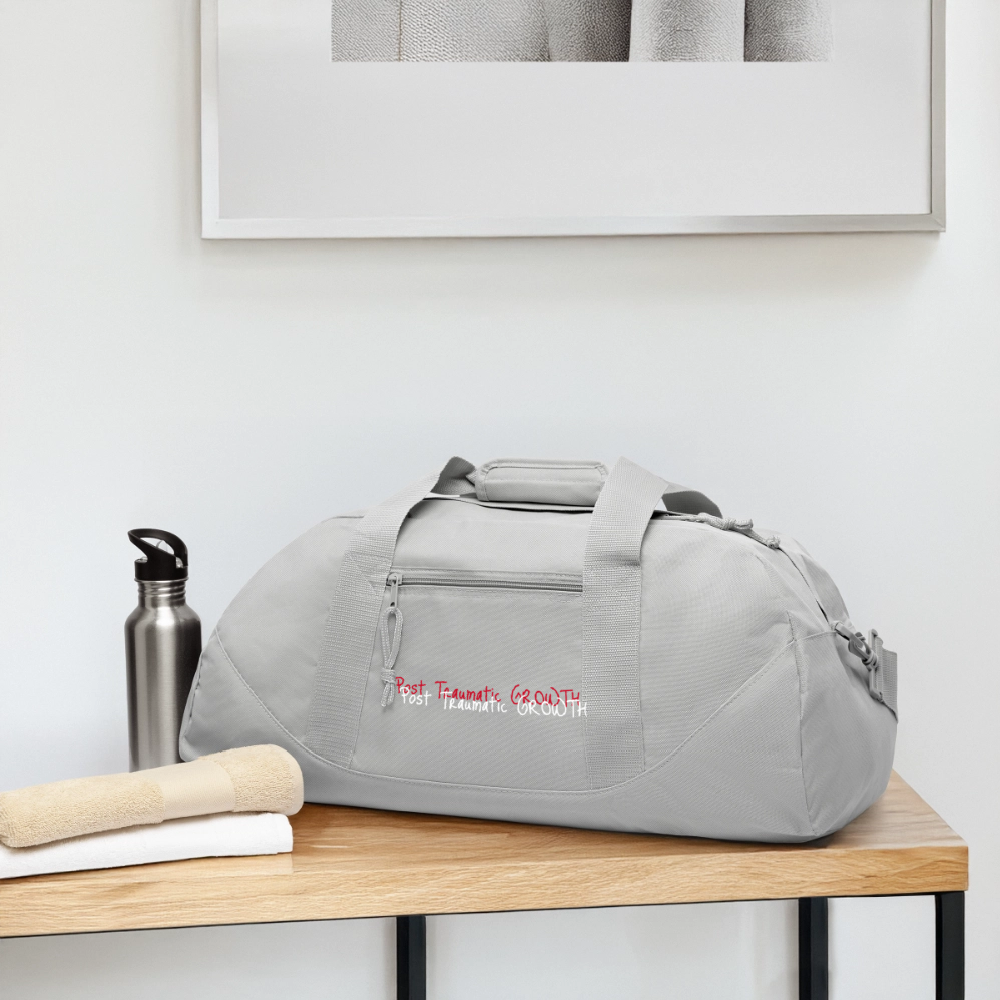 Post Traumatic Growth $quad Recycled Duffel Bag - gray