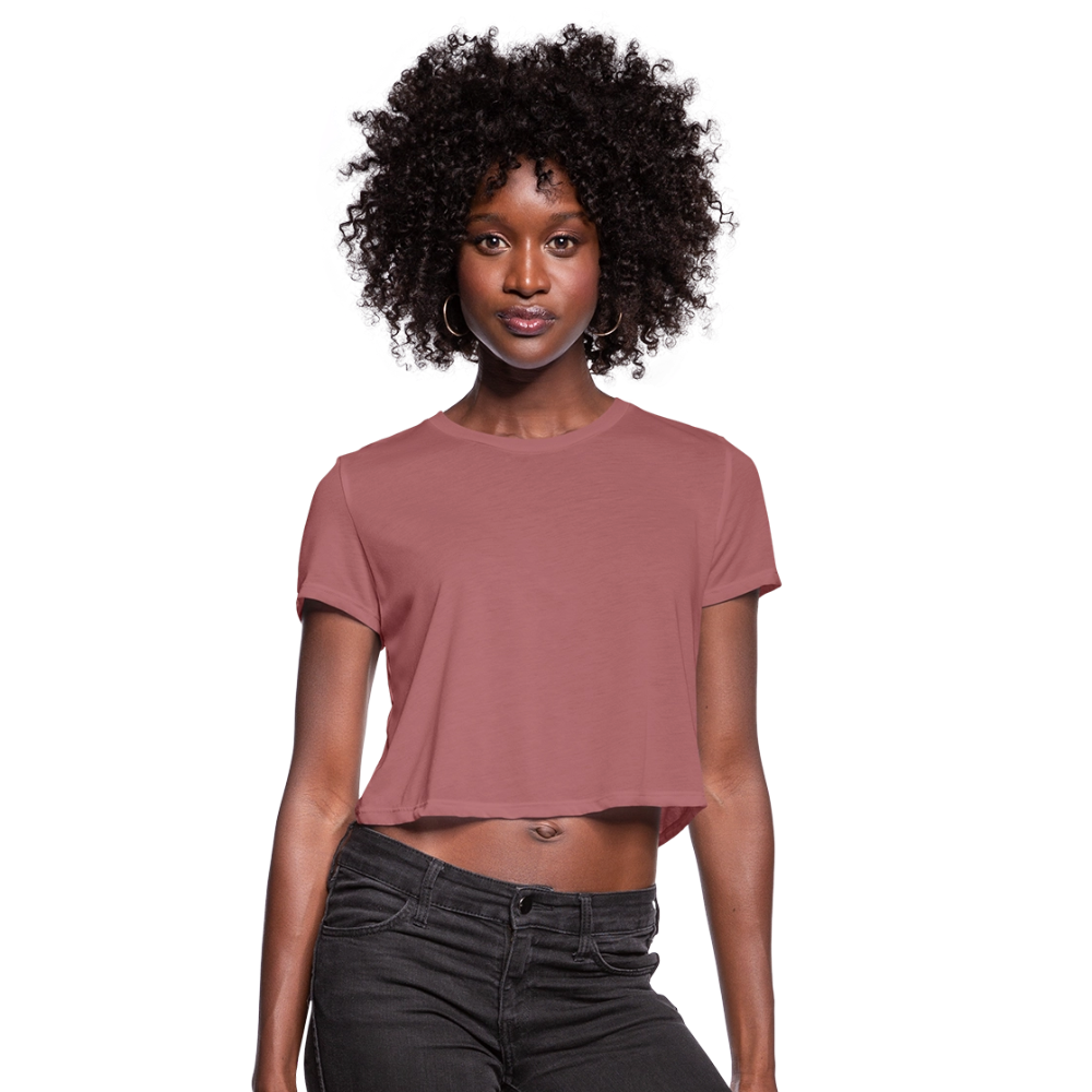 Women's Cropped Backpack Plain T-Shirt - mauve