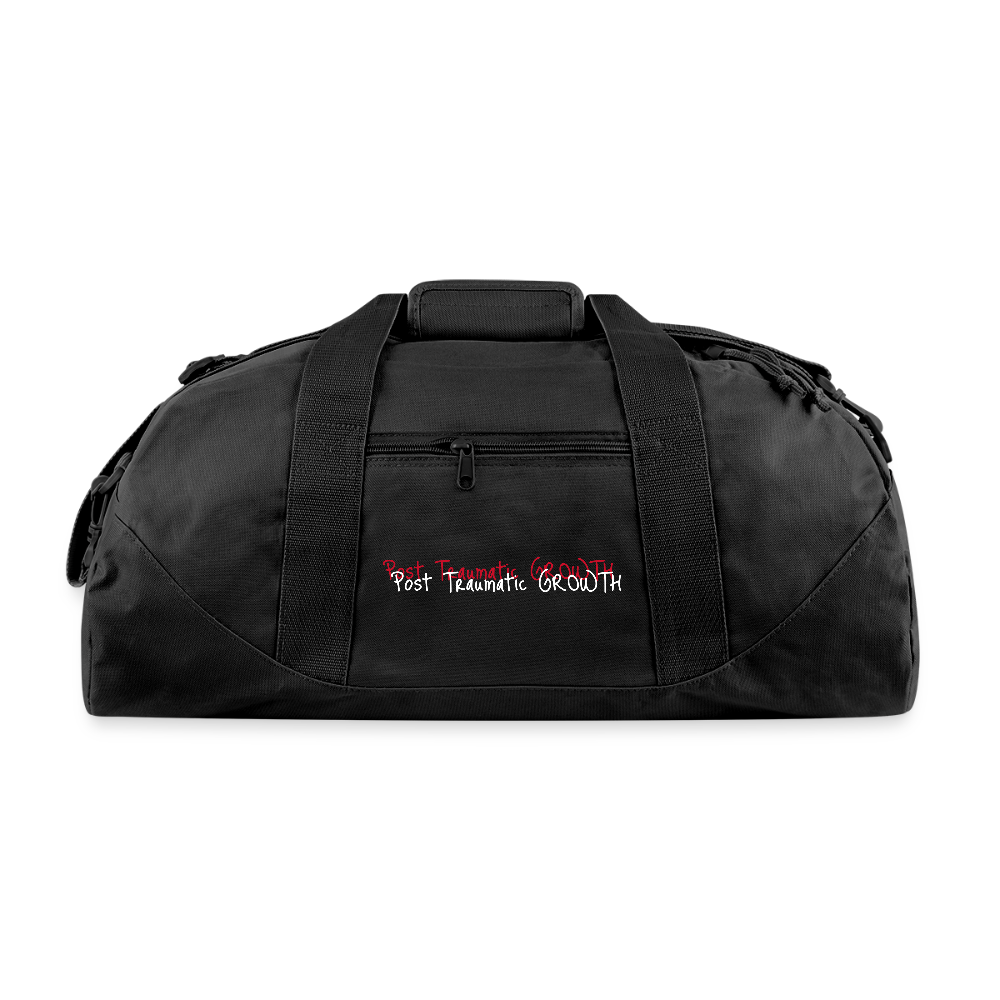 Post Traumatic Growth $quad Recycled Duffel Bag - black