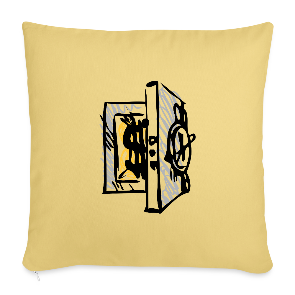 SQUAD PAPER MONEY Throw Pillow Cover 18” x 18” - washed yellow