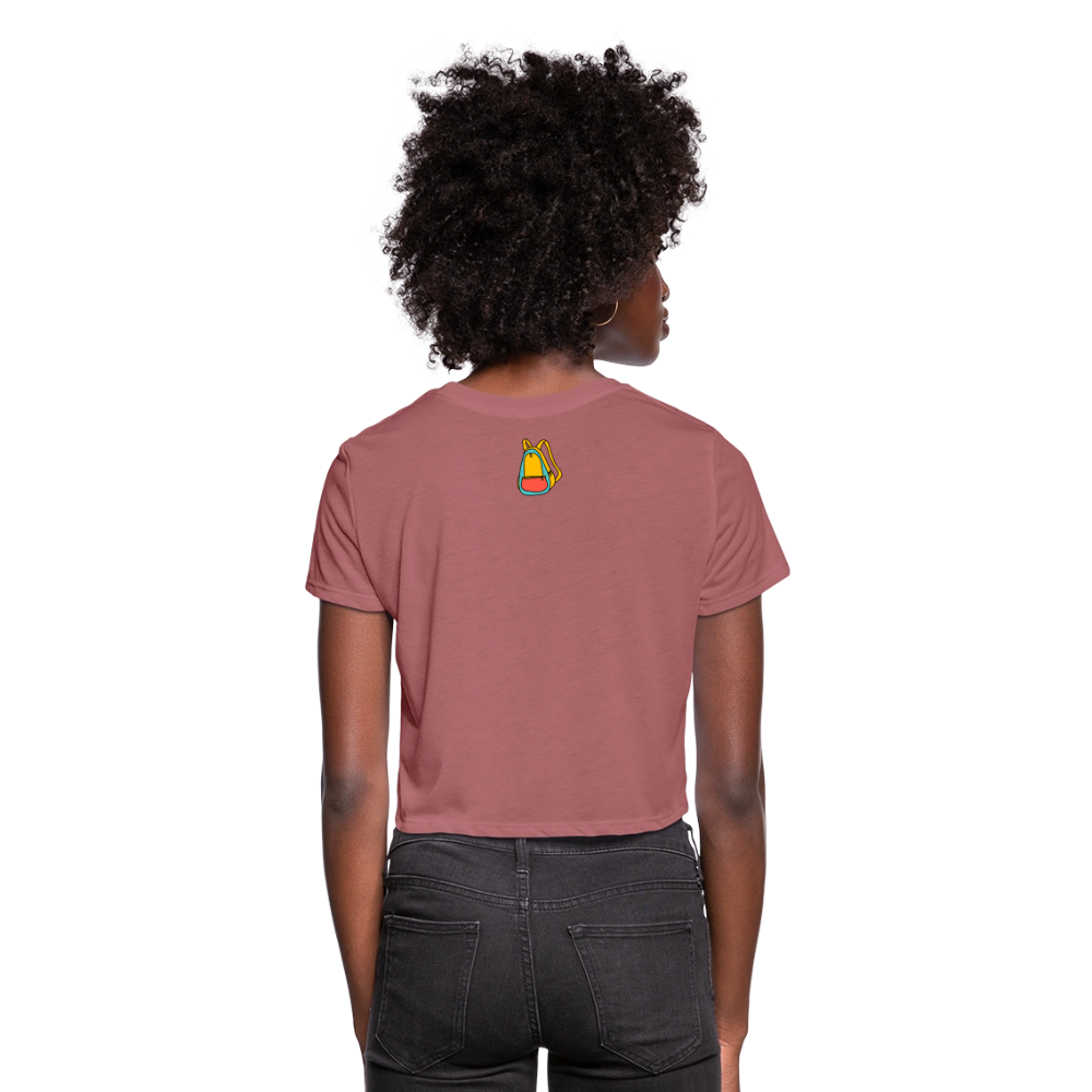 Women's Cropped Backpack Plain T-Shirt - mauve