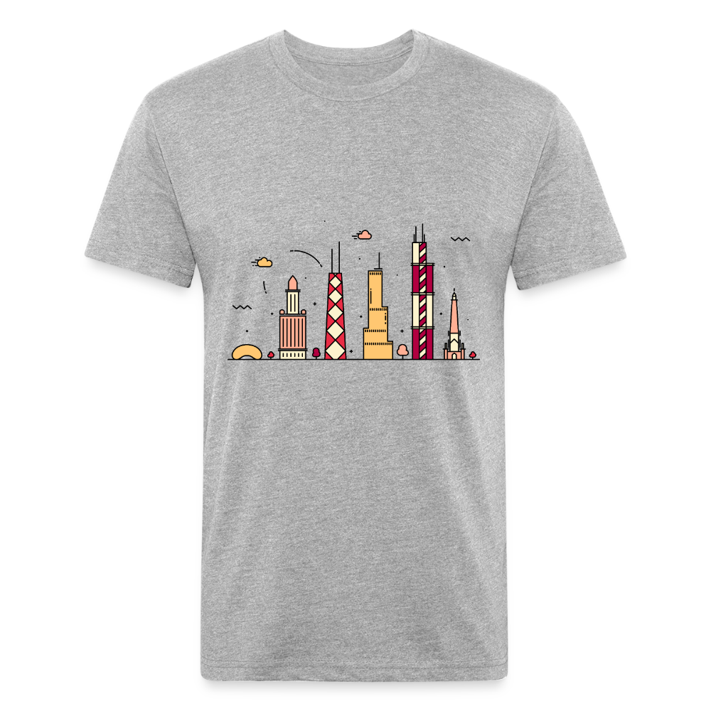 Animated Chicago Skyline T-Shirt - heather gray