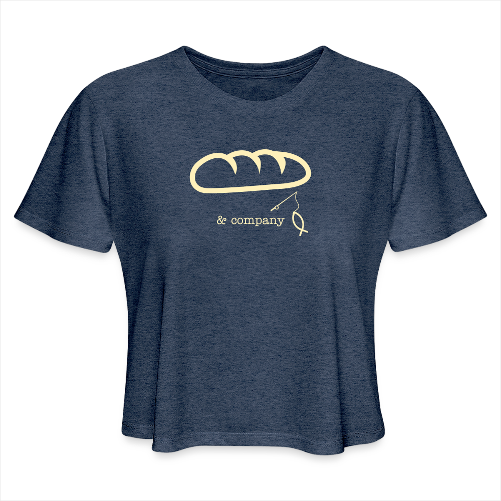 Women's Cropped T-Shirt | Bread & Company - heather navy