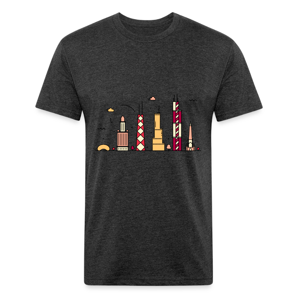 Animated Chicago Skyline T-Shirt - heather black