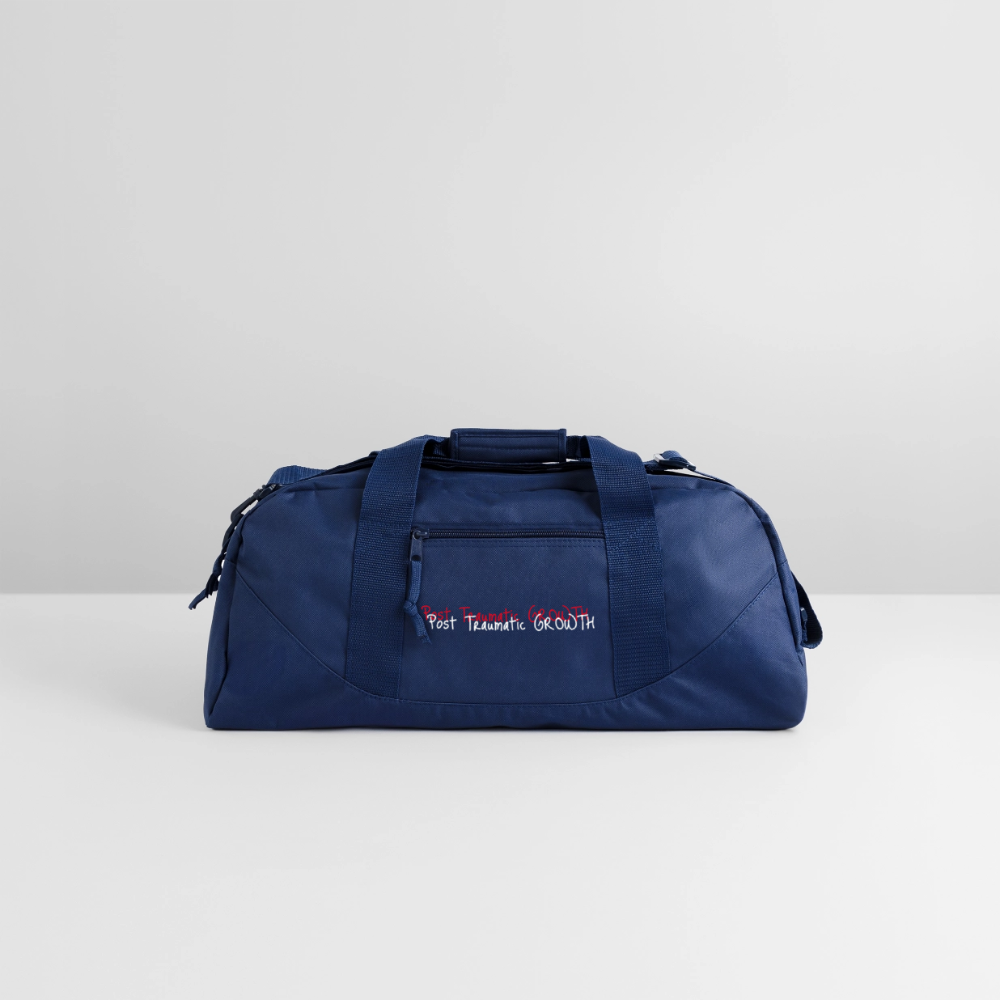 Post Traumatic Growth $quad Recycled Duffel Bag - navy