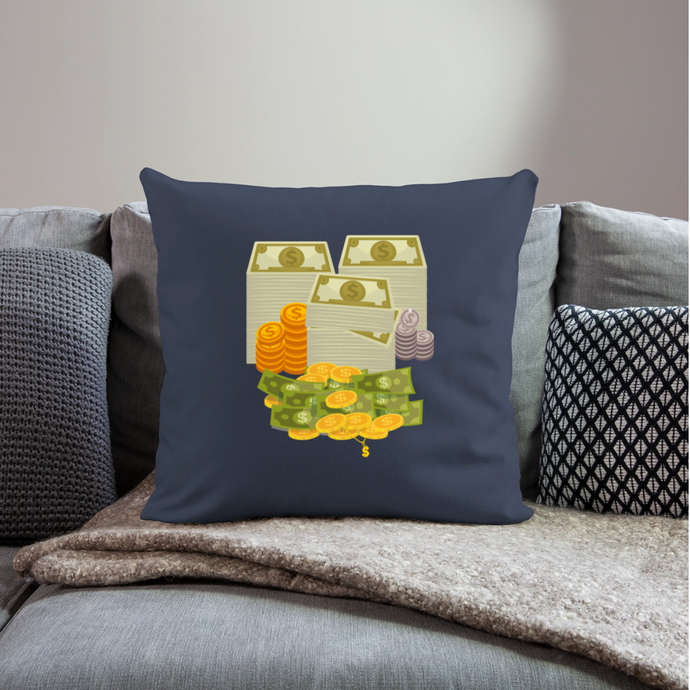 SQUAD PAPER MONEY Throw Pillow Cover 18” x 18” - navy