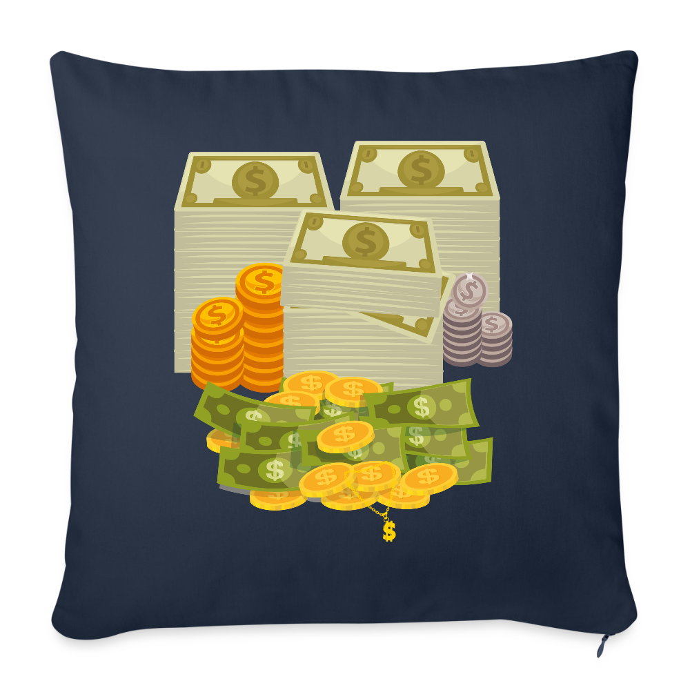 SQUAD PAPER MONEY Throw Pillow Cover 18” x 18” - navy