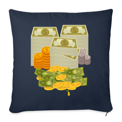 SQUAD PAPER MONEY Throw Pillow Cover 18” x 18” - navy