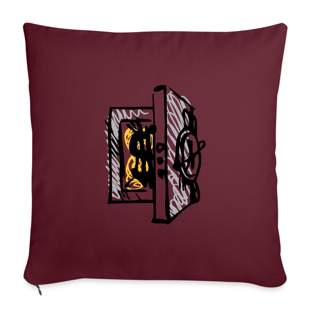 SQUAD PAPER MONEY Throw Pillow Cover 18” x 18” - burgundy