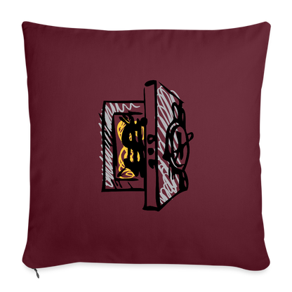 SQUAD PAPER MONEY Throw Pillow Cover 18” x 18” - burgundy