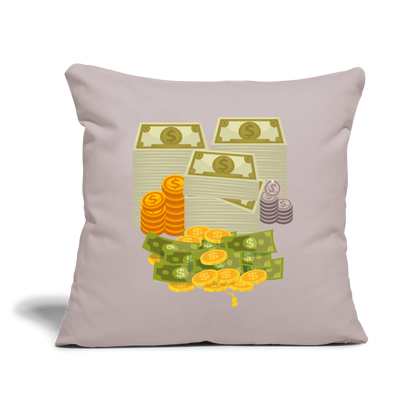 SQUAD PAPER MONEY Throw Pillow Cover 18” x 18” - light taupe