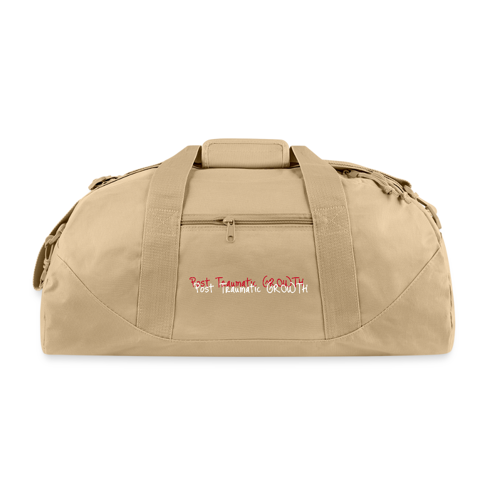 Post Traumatic Growth $quad Recycled Duffel Bag - beige
