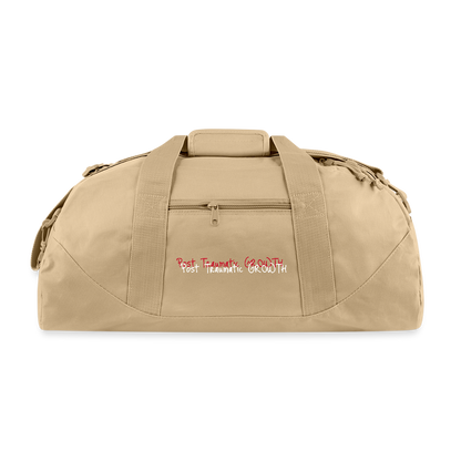 Post Traumatic Growth $quad Recycled Duffel Bag - beige