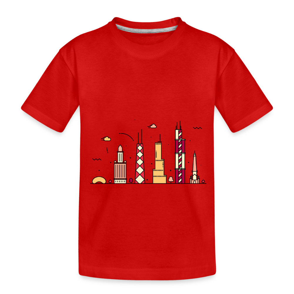Toddler Premium Organic Chicago T-Shirt - red