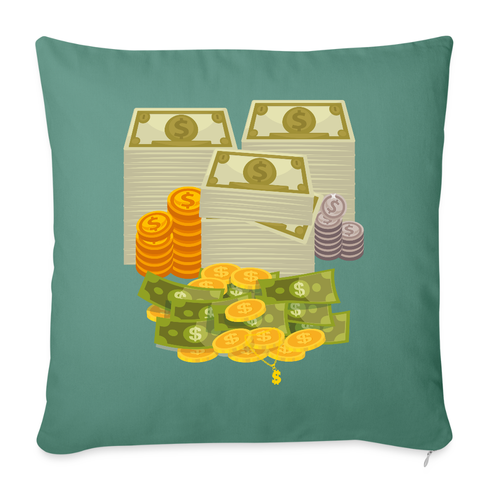 SQUAD PAPER MONEY Throw Pillow Cover 18” x 18” - cypress green