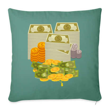 SQUAD PAPER MONEY Throw Pillow Cover 18” x 18” - cypress green
