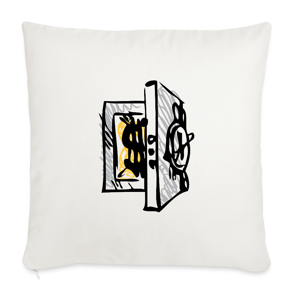 SQUAD PAPER MONEY Throw Pillow Cover 18” x 18” - natural white
