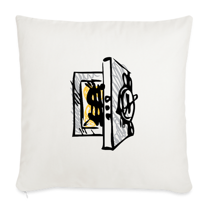 SQUAD PAPER MONEY Throw Pillow Cover 18” x 18” - natural white