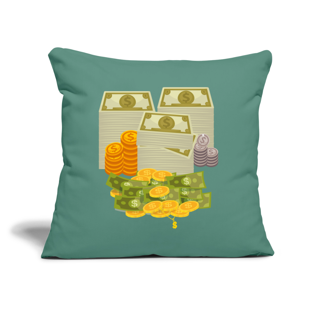 SQUAD PAPER MONEY Throw Pillow Cover 18” x 18” - cypress green