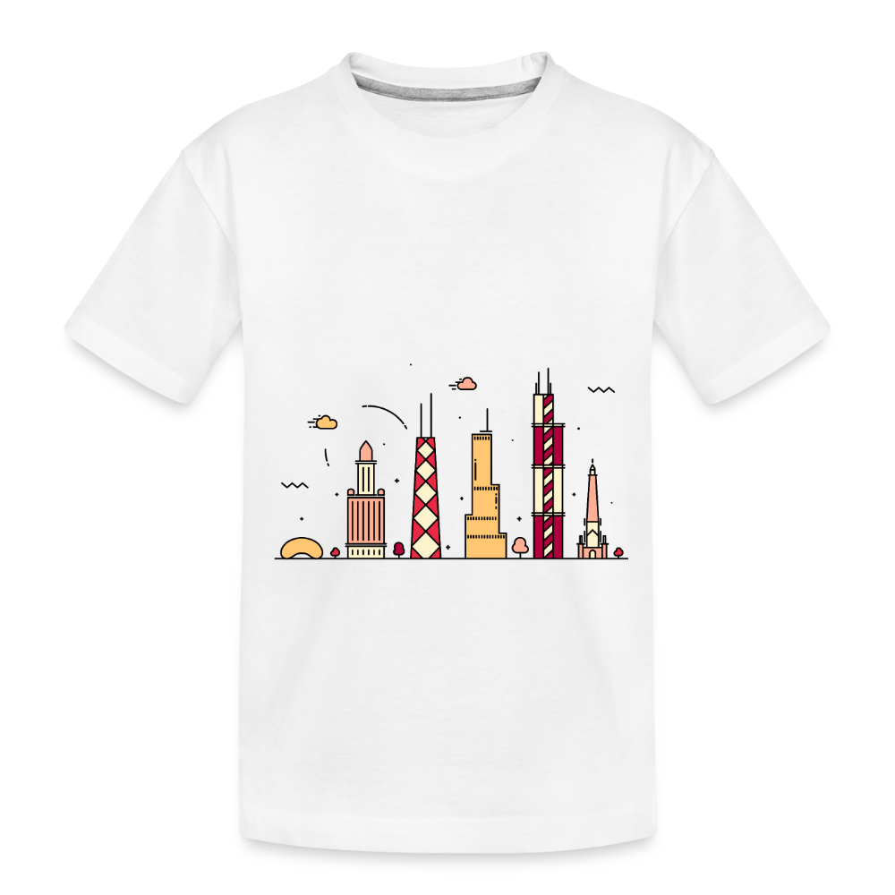 Toddler Premium Organic Chicago T-Shirt - white