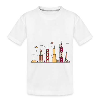 Toddler Premium Organic Chicago T-Shirt - white