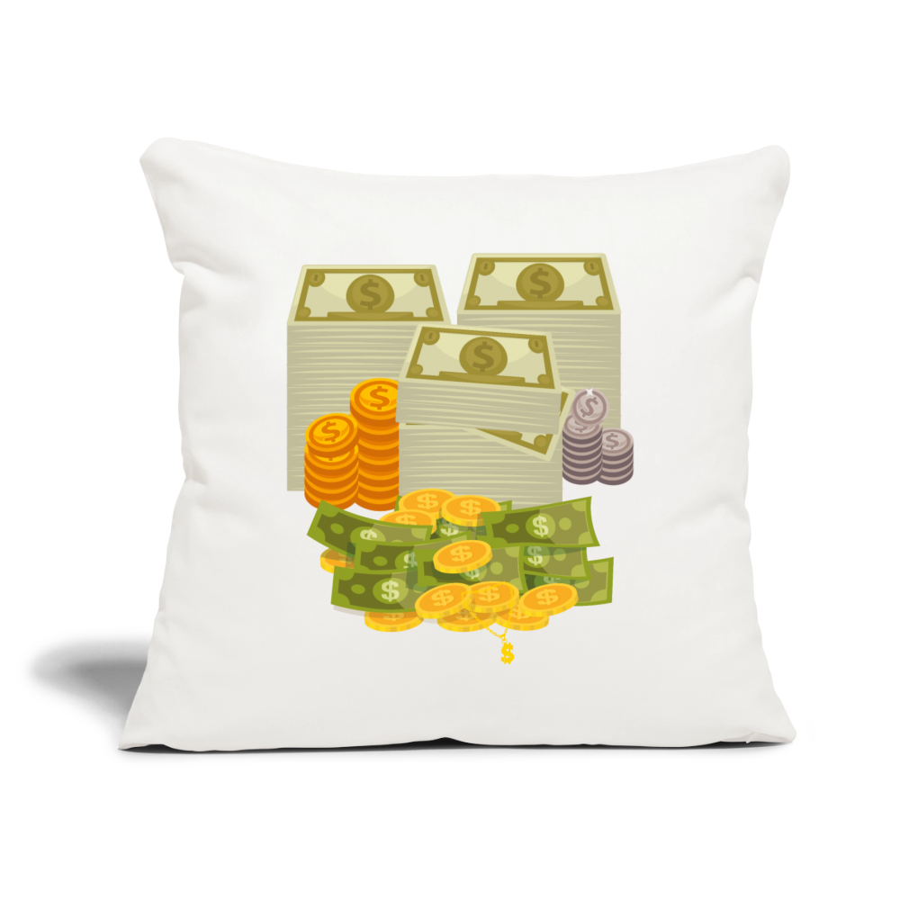 SQUAD PAPER MONEY Throw Pillow Cover 18” x 18” - natural white