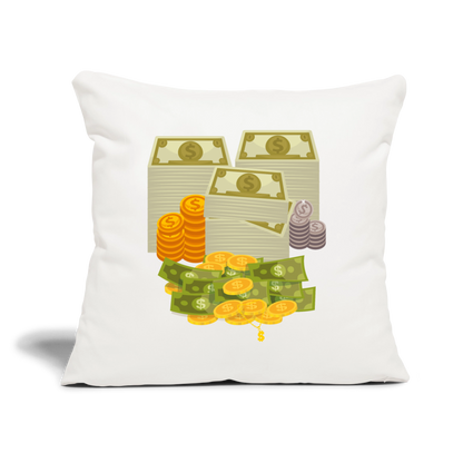 SQUAD PAPER MONEY Throw Pillow Cover 18” x 18” - natural white