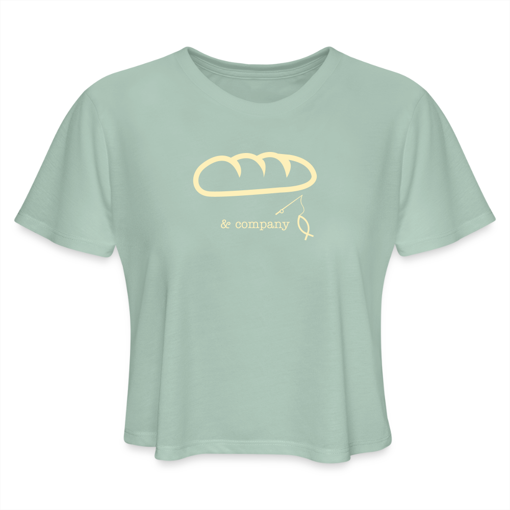 Women's Cropped T-Shirt | Bread & Company - dusty mint blue