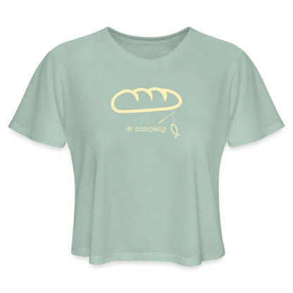 Women's Cropped T-Shirt | Bread & Company - dusty mint blue