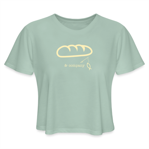 Women's Cropped T-Shirt | Bread & Company - dusty mint blue