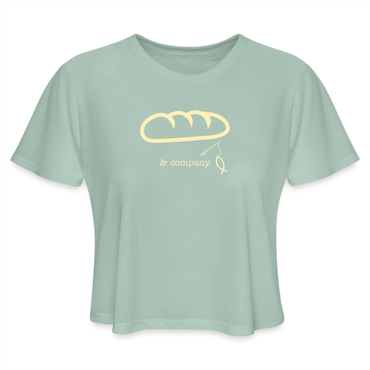 Women's Cropped T-Shirt | Bread & Company - dusty mint blue