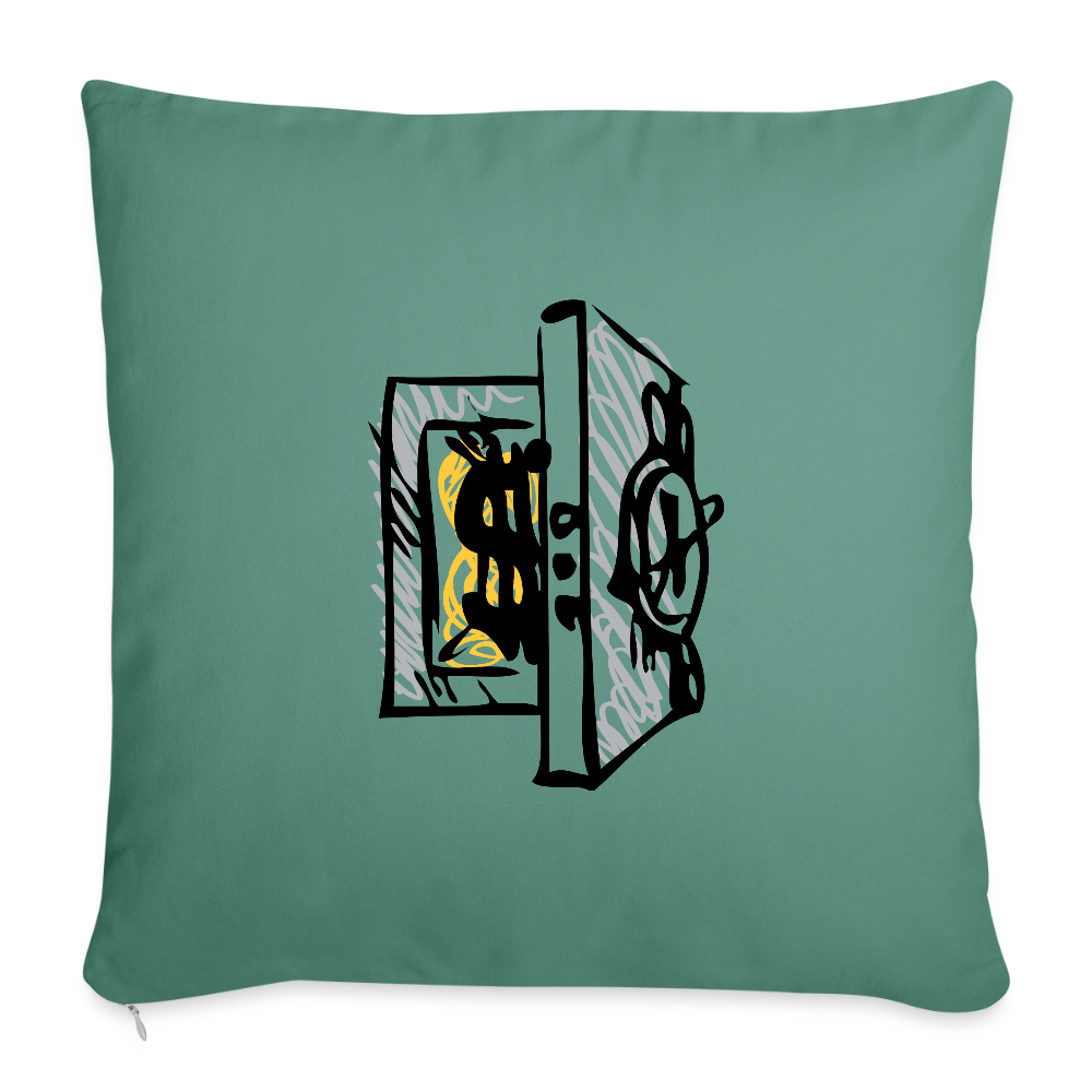 SQUAD PAPER MONEY Throw Pillow Cover 18” x 18” - cypress green