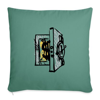 SQUAD PAPER MONEY Throw Pillow Cover 18” x 18” - cypress green