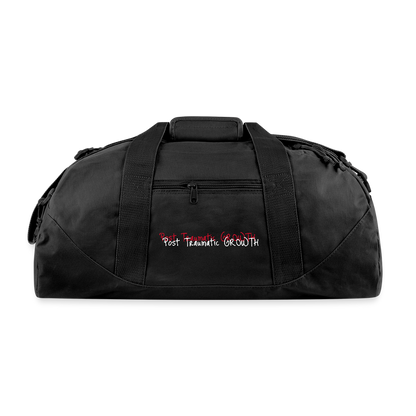 Post Traumatic Growth $quad Recycled Duffel Bag - black