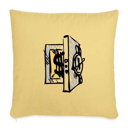 SQUAD PAPER MONEY Throw Pillow Cover 18” x 18” - washed yellow