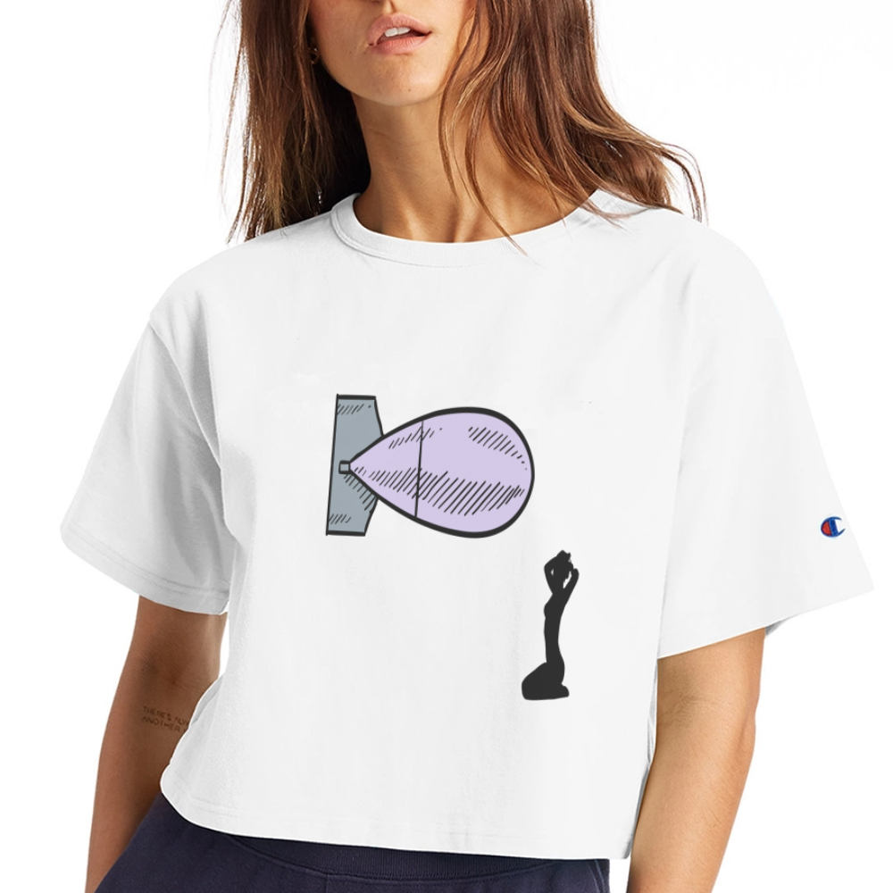 Champion Women’s Cropped Submarine T-Shirt - white