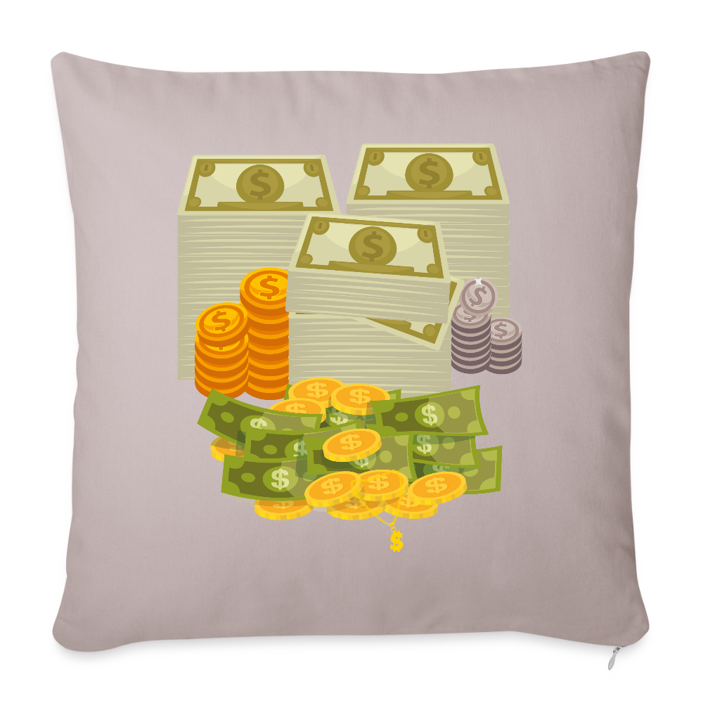SQUAD PAPER MONEY Throw Pillow Cover 18” x 18” - light taupe