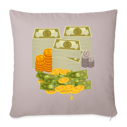 SQUAD PAPER MONEY Throw Pillow Cover 18” x 18” - light taupe