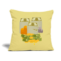 SQUAD PAPER MONEY Throw Pillow Cover 18” x 18” - washed yellow