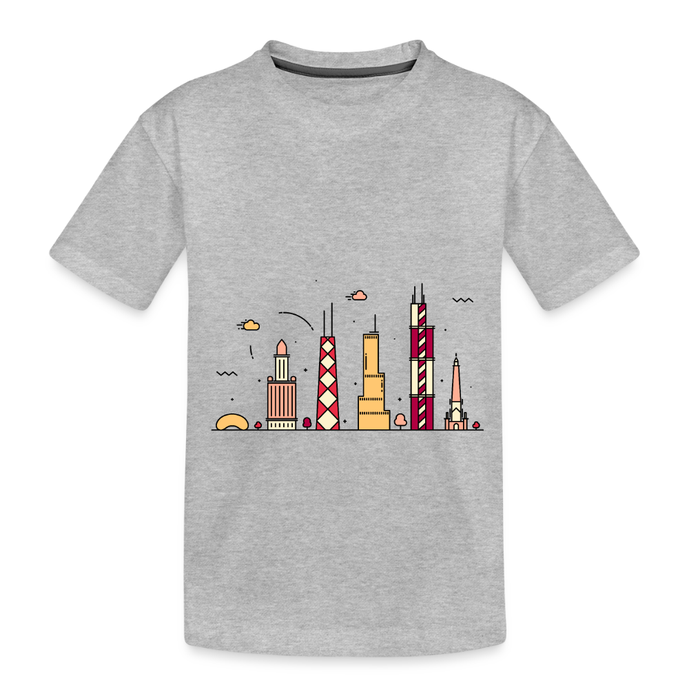 Toddler Premium Organic Chicago T-Shirt - heather gray