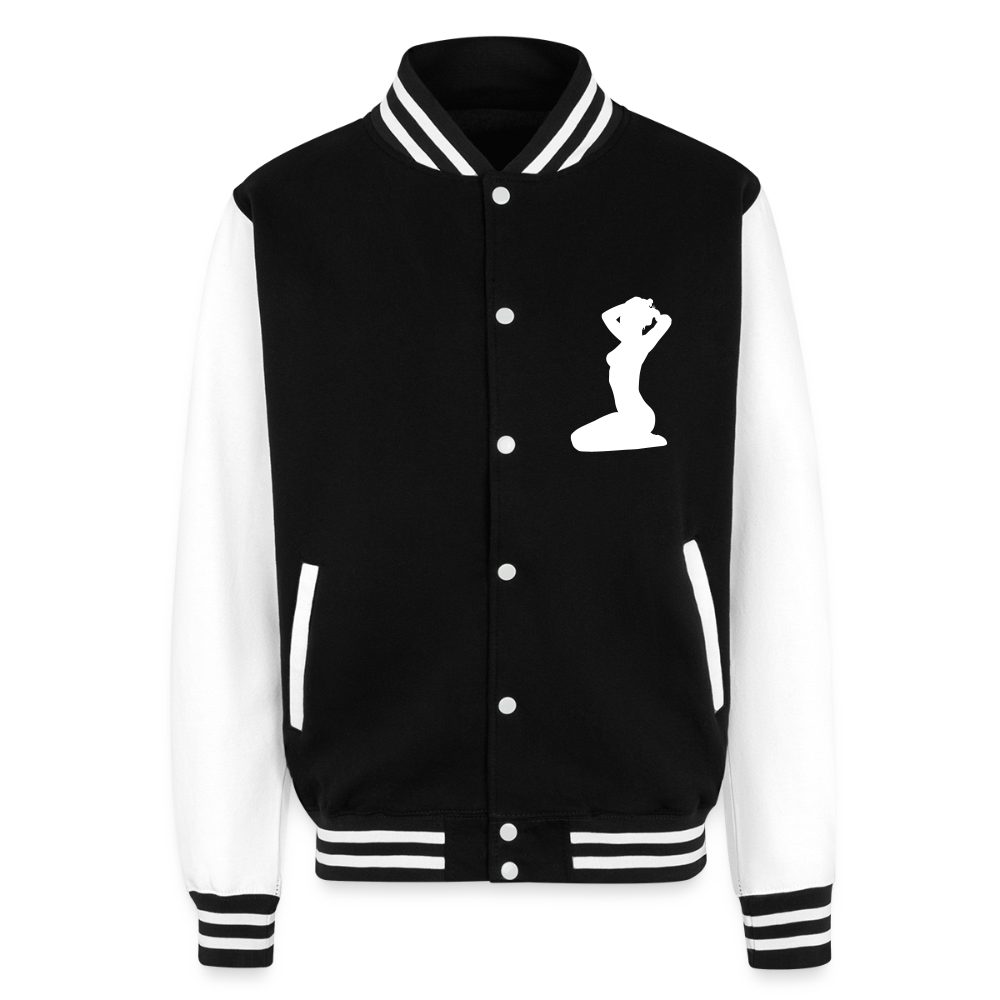 Squad Heavyweight Letterman Jacket - black/white