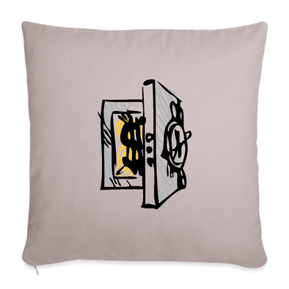 SQUAD PAPER MONEY Throw Pillow Cover 18” x 18” - light taupe