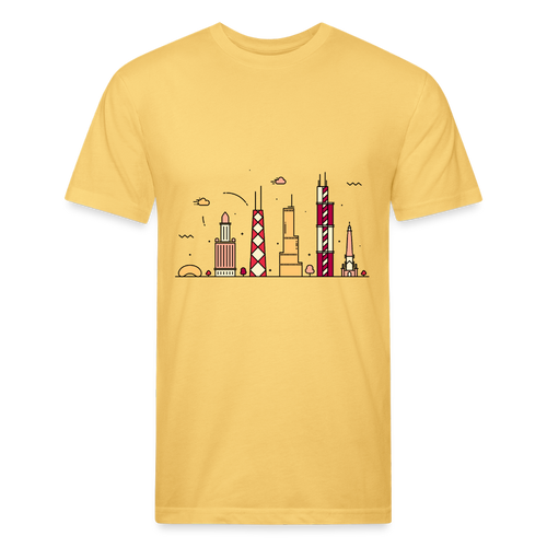 Animated Chicago Skyline T-Shirt - pastel yellow